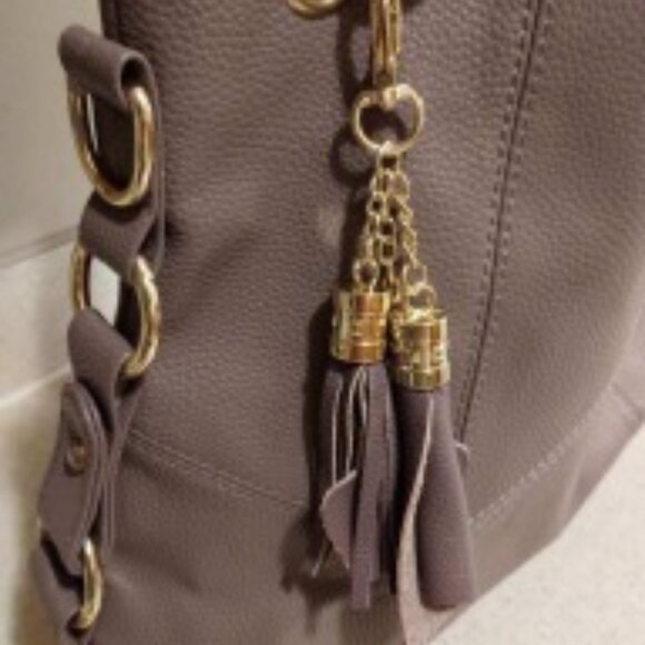 TAUPE LEATHER BAG BY LANZHIXIN (NT) - Picture 3 of 8